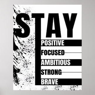 Poster Restez Positif Restez Concentré Citations Motivati