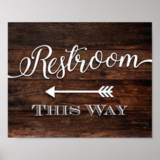 Poster RESTROOM Rustique Chic DE CETTE FAÇON Signe Imprim