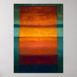 Poster Résumé Zen Céleste Champ de Couleurs Abstrait Hori
