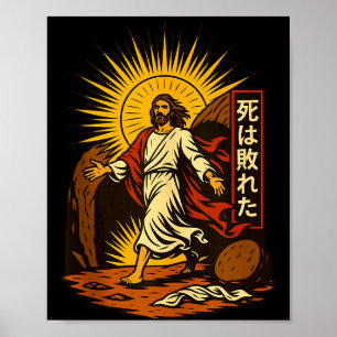 Poster Résurrection de Jésus Christian Manga Art Mort Vai