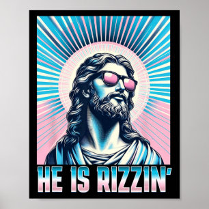 Poster Résurrection drôle de Pâques Rizz Sungles Il est R