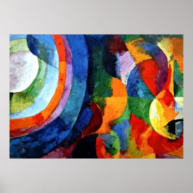 Poster Retard - Formes circulaires, soleil, lune (Devant)