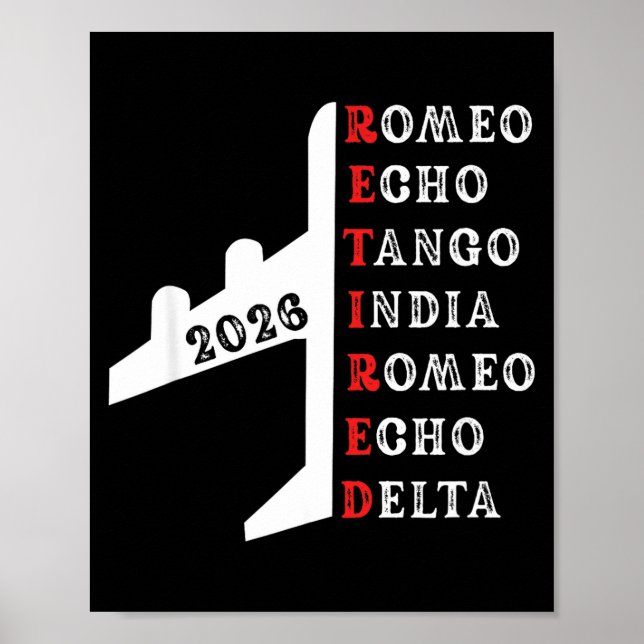 Poster Retired Lot 2026 Phonetic Alphabet Retirement Gift (Devant)