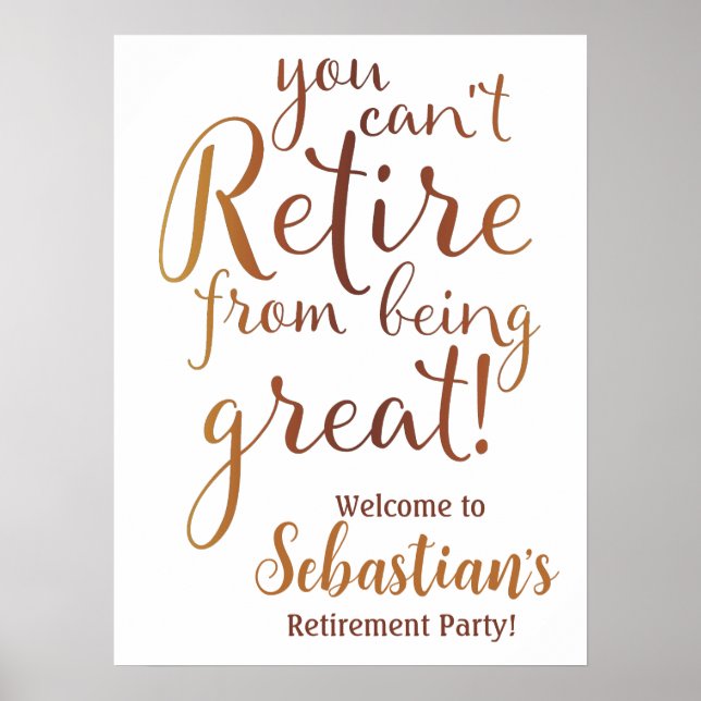 Poster Retirement Party Welcome Sign (Devant)