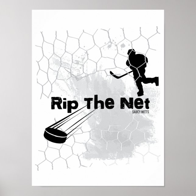 Poster Retirer L'Affiche Gris Du Lecteur De Hockey Net (Devant)
