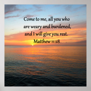 POSTER RETIRER MATTHEW 11:28 SCRIPTURE VERSE SLEVER