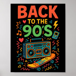 Poster Retour à la vieille école Vintage rétro des années