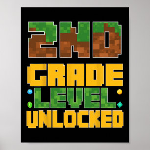 Poster Retour à l'école 2e année garçons joueur premier j