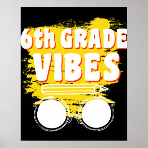 Poster Retour À L'École 6E Année Vibes Chemise Premier Jo