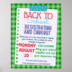 Poster retour à l'école cookie & enregistrement