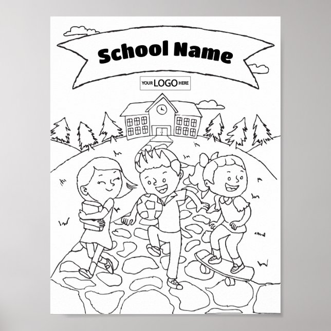 Poster Retour à l'école Enfants Retour à l'école Art Colo (Devant)