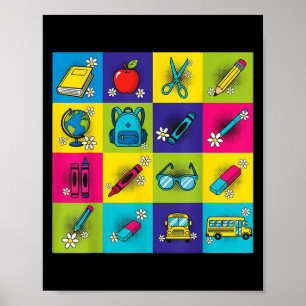 Poster Retour À L'École Enseignant Étudiants Hommes Femme