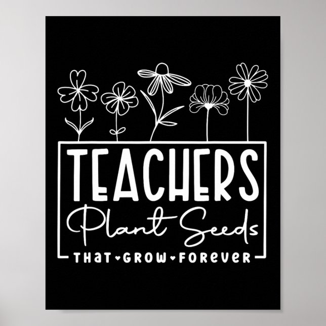 Poster Retour À L'École Enseignants Plantes Semences Qui  (Devant)