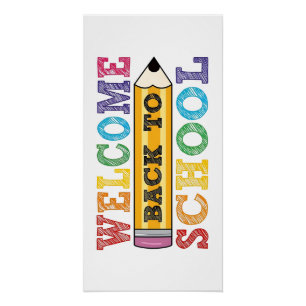 Poster Retour à l'école – Illustration de crayon