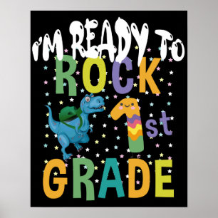 Poster Retour à l'école Je suis prêt à rocker 1ère année 