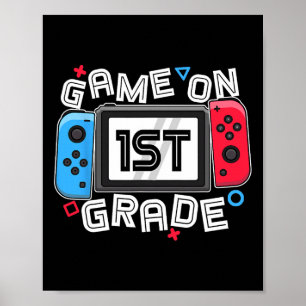 Poster Retour à l'école jeu activé 1re année amusant joue