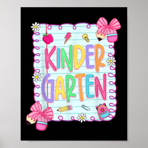 Poster Retour à l'école Maternelle Coquette Crayon Nœud P