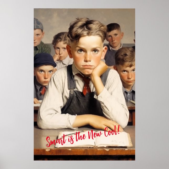 Poster Retour à l'école Norman Rockwell dessin style (Devant)