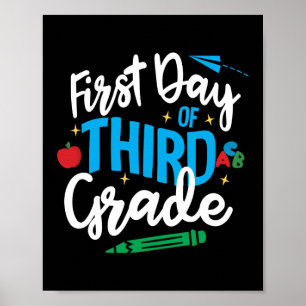 Poster Retour À L'École Premier Jour D'Enseignant De Troi