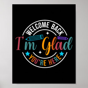 Poster Retour à l'école Professeur Bienvenue Retour Je su