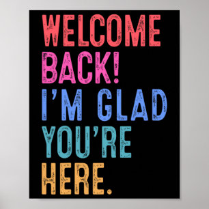 Poster Retour à l'école Professeur Bienvenue Retour Je su