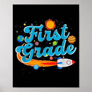Poster Retour à l'école professeur d'espace extérieur pre