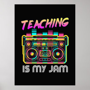 Poster Retour à l'école Rétro Enseigner est mon truc 80s