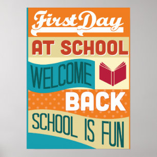 Poster Retour À L'École Typographie Rétro