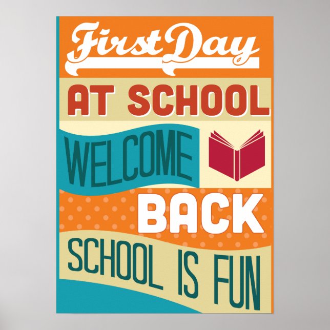 Poster Retour À L'École Typographie Rétro (Devant)