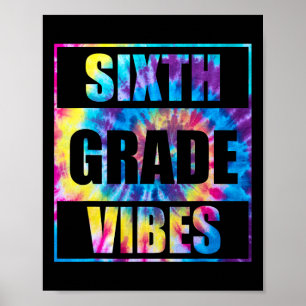 Poster Retour À L'École Vibes De 6E Année Premier Jour De