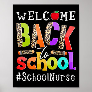 Poster Retour À L'Infirmière D'École Premier Jour De L'Éc