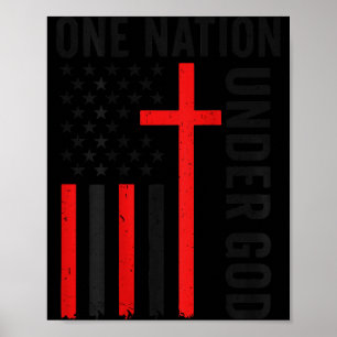 Poster Retour à une nation sous Dieu Drapeau américain ch