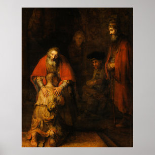 Poster Retour du fils prodigue par Rembrandt van Rijn