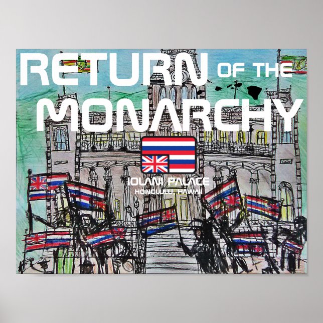 POSTER RETOUR DU PALAIS MONARCHY IOLANI (Devant)