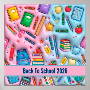 Poster Retour personnalisé à l'école 2026