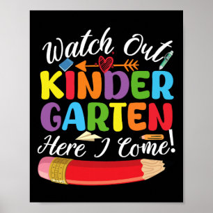 Poster Retourner À L'École Suivre Le Jardin D'Enfants Ici