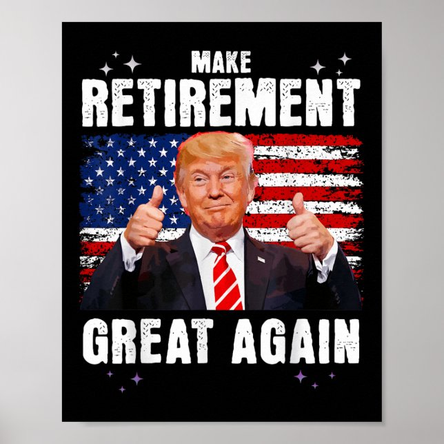 Poster Retraité 2025 Retraite 2025 Retraite 2025 Trump (Devant)