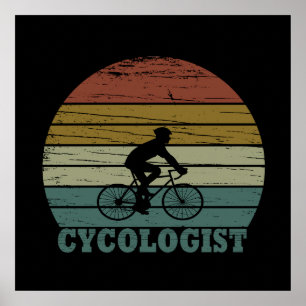 Poster Retraite de cyclisme drôle - Vieux Cycologue 