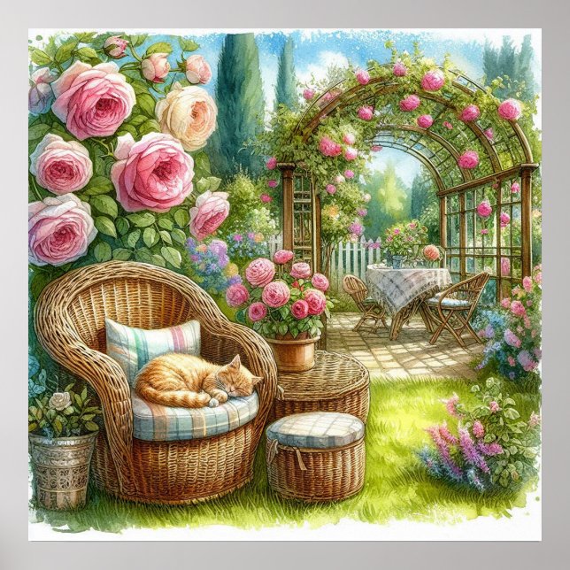 Poster Retraite de jardin paysage 2 (Devant)