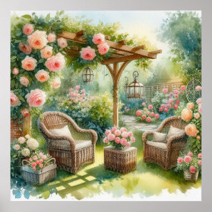 Poster Retraite de jardin paysage 5