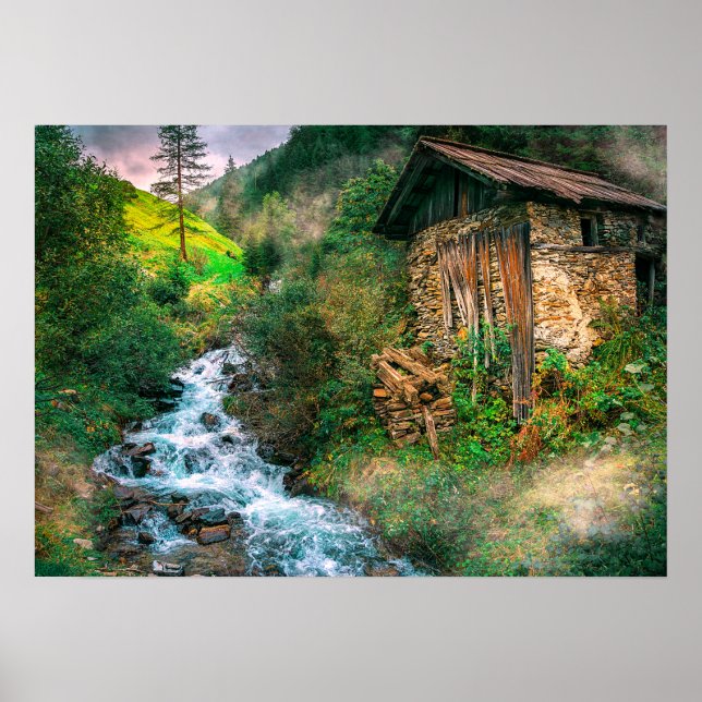 Poster Retraite de l'homme de montagne (Devant)