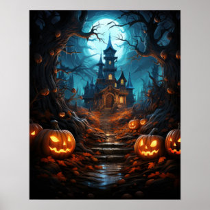Poster Retraite des sorcières en Halloween de la forêt