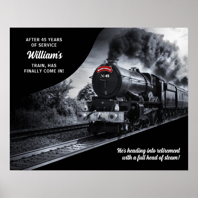 Poster Retraite ferroviaire sur mesure no 45 Train (Devant)