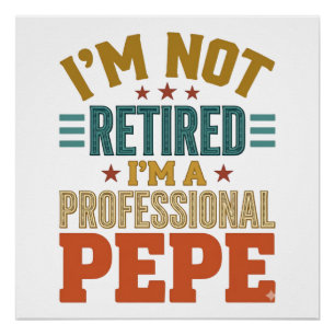 Poster Retraite Professionnelle Pepe Typographie Vintage
