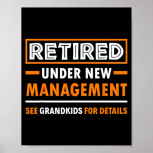 Poster Retraité sous nouvelle gestion petits-enfants drôl