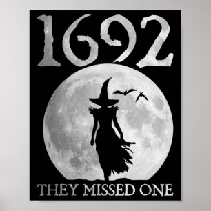 Poster Rétro 1692 Ils Ont Manqué Une Sorcière Salem 1692