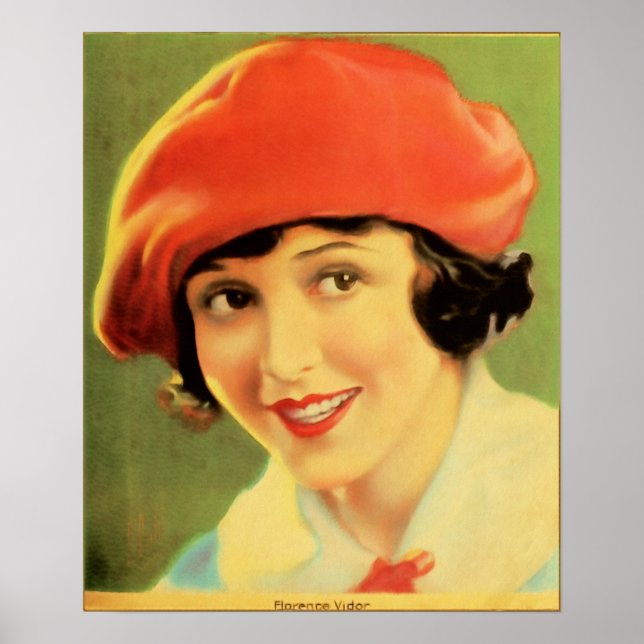 Poster Rétro 1920 Silent Movies Actrice Florence Vidor (Devant)