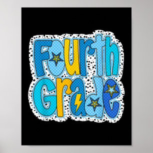 Poster Retro 4E Année Retour À L'École Garçons Enfants Pr