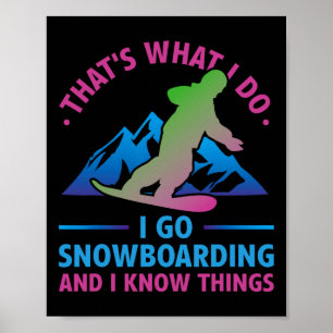Poster Retro 90s 80s Snowboard C'est ce que je fais Snowb