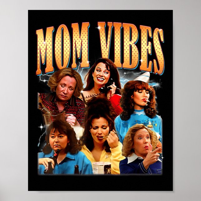 Poster Retro 90s Maman Vibe Chemise Fête des mères Maman  (Devant)